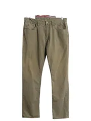 【お得なクーポン配布中!】 ポロ ラルフローレン チノ パンツ メンズ 34 32 / 古着 スリム ストレート ストレッチ コットン チノパン スラックス ノータック グリーン