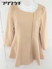 ◇ EDIT COLOGNE エディットコロン ジップアップ 長袖 ミニ ワンピース サイズ2 オレンジベージュ レディース  【中古】 【1111110005140】