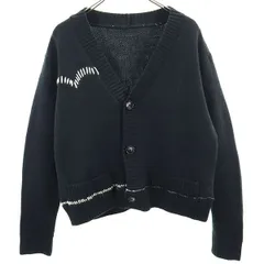 長袖 ニット カーディガン ブラック メンズ 古着 【240115】