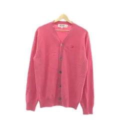 【美品】  PLAY COMME des GARCONS / プレイコムデギャルソン | 2021AW | ウール ハートワッペン オーバー ニット カーディガン | L | ピンク | メンズ