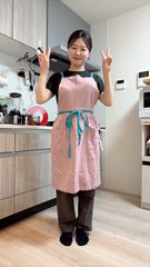 ari-cook エプロン着丈80cm薄ピンク