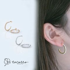 ピアス レディース ビジューピアス チタンポスト キュービックジルコニア 金属アレルギー 韓国ピアス ギフト【tocotto】（トコット）【公式】ピアス レディース 韓国ピアス ピアス 20代 ピアス 30代 ピアス 40代 【tw-bjp-45】