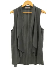 シセンドウ 詩仙堂 HITOSHI TAMURA  ベスト ジレ ストライプ ちりめん 縮緬 絽縮緬 グレー 灰色 羽織 トップス