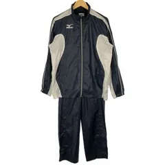古着 メンズM MIZUNO/ミズノ ウインドブレーカー ジャケット ロングパンツ 上下セット ネイビー/ホワイト A60WS100/A60WP100 gl00111