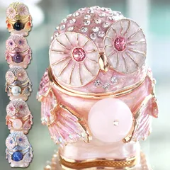 EX552 ジェムストーンオウル ふくろう （不苦労） 縁起物 クリスタル ジュエリーボックス 誕生日プレゼント 女性 クリスマス 置物 キッズ 子供 ジュエリー収納 アクセサリーケース 東京銀座PICALS ピィアース 東京銀座ピカルス