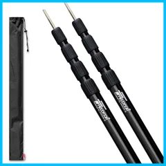 【人気商品】(高さ79～250cm) 4継無段階調節 2本セット 直径32mm 収納袋付き 無段階調節 アルミテントポール 振り出しタイプ 簡単 伸縮式 高さ調節 回すだけ FIELDOOR ロック スライド