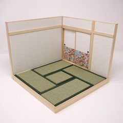 和室ドールハウス 四畳半/空に花 簡単組立 1/12サイズ 畳付き 襖開閉可能 ジオラマ