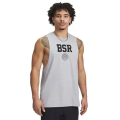 【送料無料】 アンダーアーマー メンズ Tシャツ トップス Men's Under Armour Project Rock BSR Tank Top Mod Gray