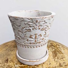 ヴィンテージ　ミニュンポット　セメント植木鉢　お色は2色よりお選び下さい