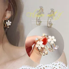 ピアス レディース 大きめ ゴールド 人気 かわいい おしゃれ  綺麗 シンプル 韓国 大人 上品 華奢 オフィス 通勤 プレゼント 個性的 花 フープ ジュエリー アクセサリー 2000円 ポッキリ 送料無料