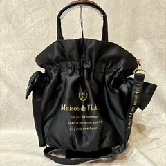 Maison de FLEUR メゾンドフルール ダブルリボン2Wayトートバッグ ブラック レディース 美品 USED