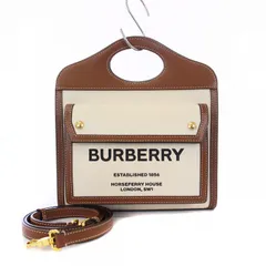 バーバリー BURBERRY ポケットバッグ ホースフェリープリント / ハンドバッグ 2WAY キャンバス