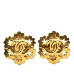 シャネル ヴィンテージ ココマーク 花 フラワー モチーフ ゴールド メッキ レディース CHANEL【1-0204673】