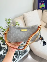 【今日特価】LV Double Zipper Mahjong Bag [Denim Grey 25cm] | LV ダブルジッパー マージャンバッグ デニムグレー 25cm-WTO輸入2