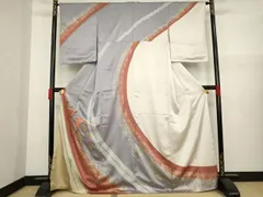 平和屋着物●訪問着　辻が花　駒刺繍　絞り　枝花文　金彩　正絹　逸品　未使用　AAAZ4770ck