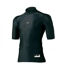 ミズノ バイオギア ハイネック 半袖 アンダーシャツ  (ブラック) BIOGEAR MIZUNO