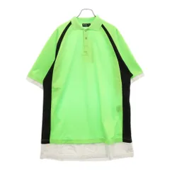 BALENCIAGA (バレンシアガ) 22SS フロントロゴ刺繍 レイヤード スポーツ 半袖ポロシャツ グリーン 661507 TKVA5のサムネイル