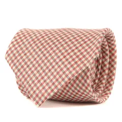 美品 COMME des GARCONS コムデギャルソン ネクタイ チェック 柄 シルク コットンネクタイ / HOMME DEUX レッド ホワイト ブランド 日本製のサムネイル