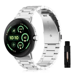 新品 [AiMaoo] バンド Google Pixel Watch 3 45mm (2024) 対応 交換バンド 金属ベルト サイズ調整可能 ビジネス風 ステンレス おしゃれ 調整工具付き Google Pixel Watch 3 45mm (2024) 用
