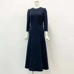 51f2 BORDERS at BALCONY ボーダーズアットバルコニー パールワンピース ロングワンピース フレアスカート BD1921-2K-24 サイズ36 ネイビー レディース 日本製のサムネイル