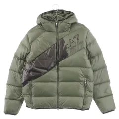 EMPORIO ARMANI (エンポリオアルマーニ) 22AW フロントビッグロゴ フード付き ダウンジャケット 7VPB53 PNR4Z カーキ/ブラックのサムネイル