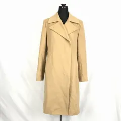 日本製★en quete★カシミヤ混ウール/ステンカラーコート【9号/レディースM/ベージュ】ロング丈/アンケート◆BF612