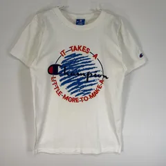 古着 90's/90年代 チャンピオン Champion 半袖Tシャツ 青刺繍タグ シングルステッチ USA製 ラバープリント SMALL  ホワイト メンズ
