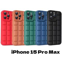 iPhone 15 Pro Max ジャケット ソフト TPU さらさら ぷにぷに感触 マット系 非光沢 つや消し 3D格子模様 ナチュラル 3D 凸凹 ケース カバー