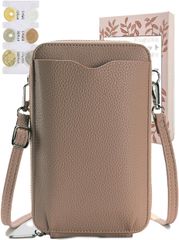 [Kugusa] ふぉんぽけ スマホポシェット スマホショルダー スマホポーチ レディース 財布 斜め掛け コインホルダー付き メンズ (ベージュ)