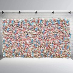 撮影用背景 婚約式 イベントの花の壁 背景幕 240cm×240cm ピンクの花柄写真 ブラッシュ 花 フラワー 結婚式 バレンタインデー スタジオプロップ用 シルクフラワー 造花 绢花   装飾花母の日 大人 恋人