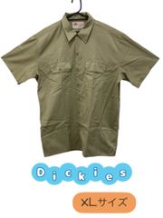 Ⅾickies　半袖ワークシャツ　カーキ　ゆったり　状態がいい　タグかすれ　U-466