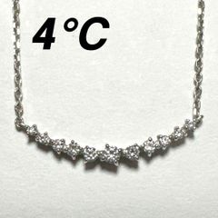 ○極美品△4℃ ヨンドシー ネックレス 3連 ダイヤ シルバー 1 - メルカリ
