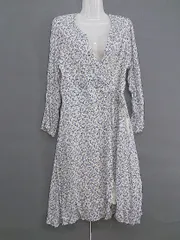 ◇ Kastane カスタネ 花柄 長袖 ロング カーディガン サイズF オフホワイト ブルー レディース  【中古】 【1206160004783】