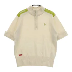 サイズ：M LECOQ GOLF ルコックゴルフ  ハーフジップ 半袖ニットセーター  ホワイト系 [240101284449] ゴルフウェア レディース ストスト