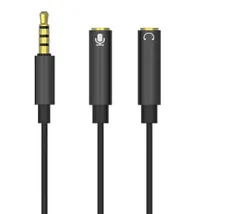 オーディオ変換ケーブル 3極メスx2-4極オス ヘッドホン+マイク用変換ケーブル 変換 ステレオミニ ヘッドセット タブレット スマホ等 dar-35mm43hen 3.5mm 分配