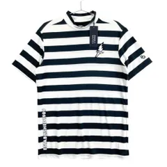 サイズ：5 PEARLY GATES パーリーゲイツ  モックネック半袖Tシャツ ニコちゃん ボーダー柄 ホワイト系 [240101486379] ゴルフウェア メンズ ストスト
