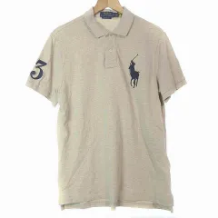ポロ ラルフローレン POLO RALPH LAUREN ポロシャツ 半袖 ビッグポニー ロゴ刺繍 ナンバリング ＃3 CUSTOM SLIMFIT ベージュ M