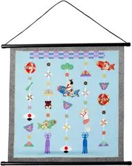 141 ちりめん細工　端午の節句タペストリー　吊るし飾り　古布 141 ちりめん細工 端午の節句タペストリー 吊るし飾り 古布