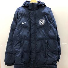 NIKE ナイキ 中綿ジャケット ダウン ベンチコート フード付き サッカー 企業ロゴ CHINA製 メンズ M ネイビー