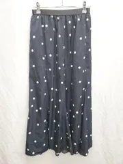 ◇ IENA イエナ ドット 水玉 ロング丈 フレア スカート サイズ34 ネイビー ホワイト レディース P  【1408200001459】