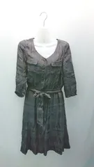 ◇ ◎ Caxa カッサ チェック柄 薄手 上品 綺麗め 大人っぽい 長袖 ロング ワンピース サイズｚｍｃ グレー レディース E  【1308290046708】