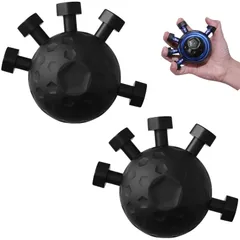 ａｄｚｕ フィンガートレーニングボール 指グリップ強化器 握力 トレーニング 握力グリップ フィンガーパワー ハンドグリップ 握力を鍛える道具 前腕 筋トレ (ブラック2個) [ブラック2個]