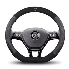 新品！フォルクスワーゲン VW D型 ハンドルカバー 軽自動車  穴付き通気滑り止 毛皮 ステアリングホイールカバー 番号01 全車種対応 GOLF GTI　シロッコ　ポロ　ビートル　ルポ パサート