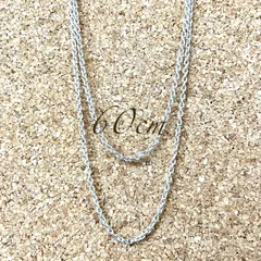 【60cm】小豆 ケーブルチェーン ネックレス sv925