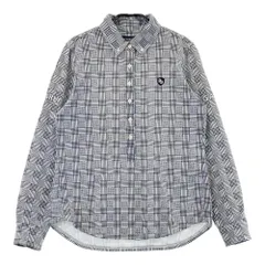 サイズ：0 PEARLY GATES パーリーゲイツ  長袖ポロシャツ ボタンダウン チェック柄 ネイビー系 [240101210641]# ゴルフウェア レディース ストスト