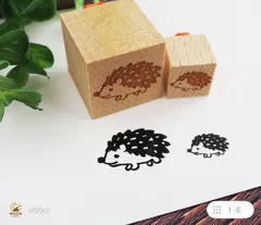 左向き　はりねずみハンコ 大中セット