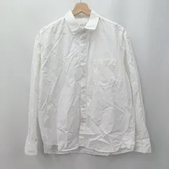 ◇ Θ nano universe ナノユニバース 無地柄 長袖 レギュラーシャツ サイズM ホワイト系 レディース　メンズ E  【1507280007242】