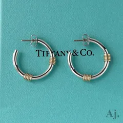 ティファニー フープ ピアス バンドウィズ 2 ワイヤー 925 K18 750 YG ヴィンテージ TIFFANY