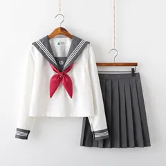 セーラー服 長袖 JK コスチューム 制服 女子高校生 高校生 レディース コスプレ 3点セット トップス スカート 本格 三本  可愛い 女子制服 正統派 学?歳 卒業式 歓送迎会 JK制服 yunrui21