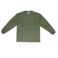 ☆ 42.SMOKEYKHAKI ☆ Lサイズ ☆ Goodwear 袖リブ ポケット付き BIG Tシャツ メンズ 長袖tシャツ BIGTシャツ 男性 ロングスリープ ポケット付 袖リブ 長袖Tシャツ 長そで 無地 シンプル ビッグシルエット ビッグＴシャツ